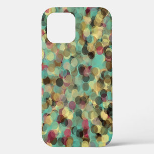 pink yellow green and blue circle pattern abstract iPhone 12 case
