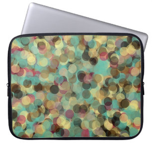 pink yellow green and blue circle pattern abstract laptop sleeve
