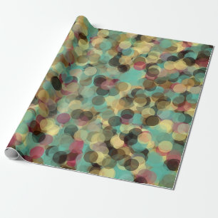 pink yellow green and blue circle pattern abstract wrapping paper