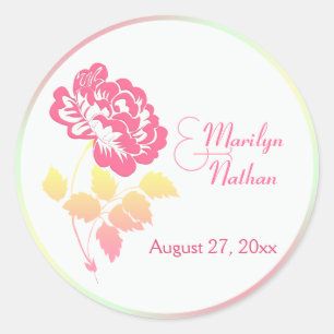 Pink, Yellow, Green, and White Floral 1.5" Sticker