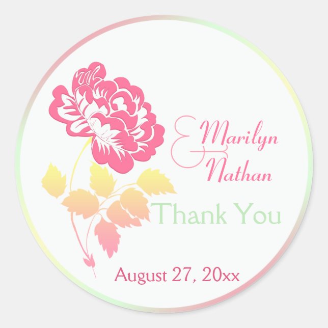 Pink, Yellow, Green, and White Floral 1.5" Sticker (Front)