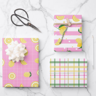 Pink Yellow Lemons Amalfi Italy 1 Wrapping Paper Sheet