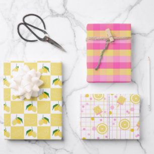 Pink Yellow Lemons Amalfi Italy 2 Wrapping Paper Sheet