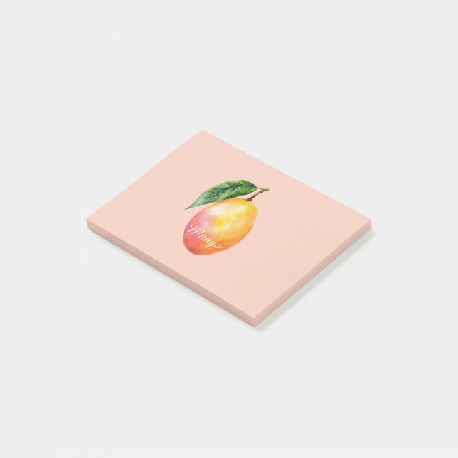 Pink Yellow Mango Fruit Post-it Notes (Angled)