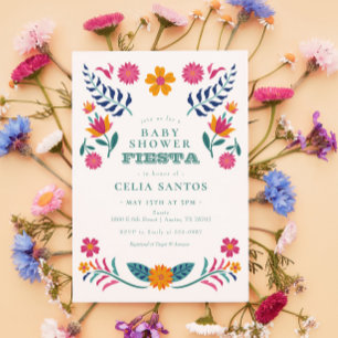 Pink Yellow Mexican Fiesta Baby Shower Invitation