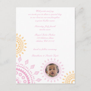 Pink & Yellow Namkaran Baby Naming Invitations