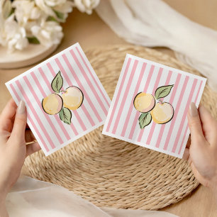 Pink & Yellow Orange Citrus Baby Shower Napkin