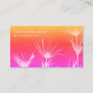 Pink Yellow Orange Flower Business Card 