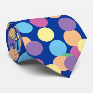 Pink Yellow Orange Green Blue Purple Polka-Dots Tie