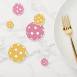 Pink Yellow Orange Pickleball Birthday Party Confetti<br><div class="desc">Dress up your party table with this fun colourful pickleball confetti. You can easily add custom text if you'd like. Perfect for your friend's or tournament partner's birthday party or pickleball club special event or tournament.</div>