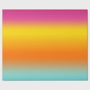 Pink, Yellow, Orange, Teal gradient colour Wrapping Paper