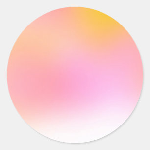 Pink Yellow Pastel Custom Trendy Classic Round Sticker