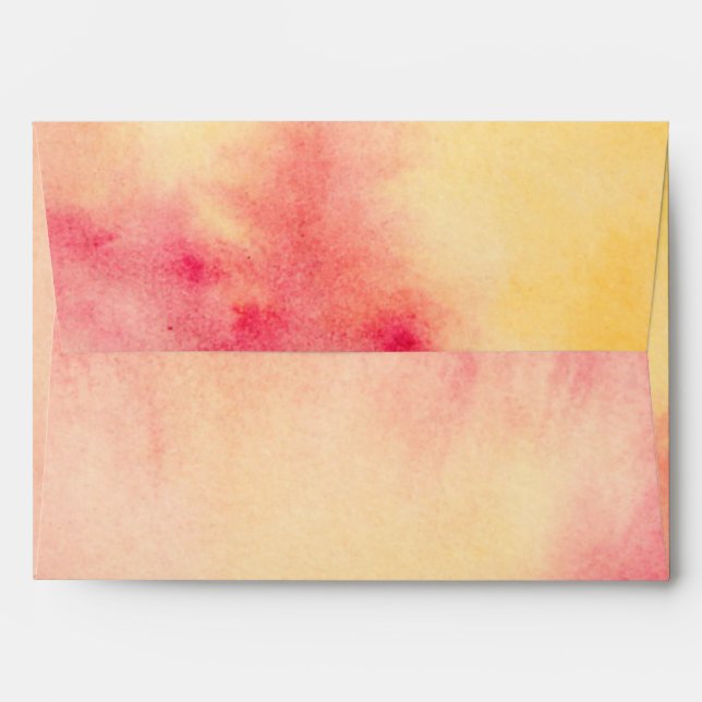 Pink Yellow Peach Tie dye Envelope (Back (Top Flap))