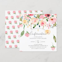 Pink Yellow Peonies Rose Floral Confirmation