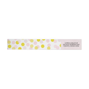 Pink & Yellow Polka Dots Confetti Pattern Wrap Around Label