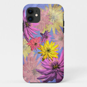 Pink Yellow Purple Flower Illustrated Cases