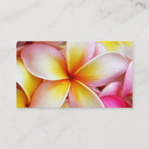 Pink Yellow Purple Plumeria Frangipani Flowers Business Card