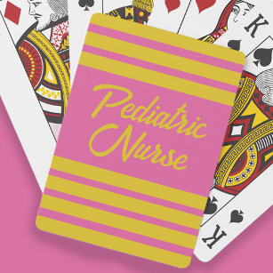 Pink Yellow Striped Paediatrics Nurse Playing Cards