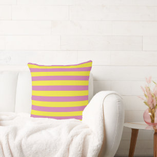 Pink Yellow Stripes Cushion