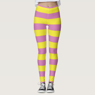 Pink Yellow Stripes Leggings