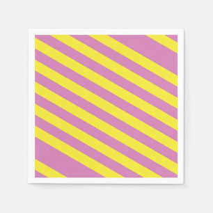 Pink Yellow Stripes Napkin