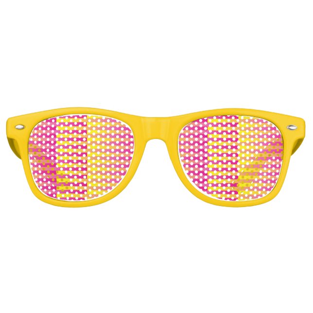 Pink Yellow Stripes Seamless Pattern Retro Sunglasses (Front)