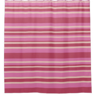 Pink & Yellow Stripes Shower Curtain
