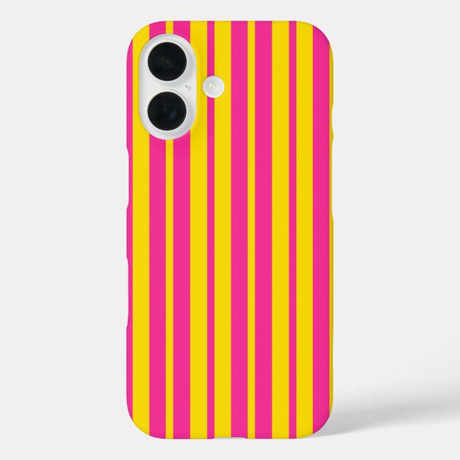 Pink Yellow Stylish Stripes Pattern Design  Case-Mate iPhone Case (Back)