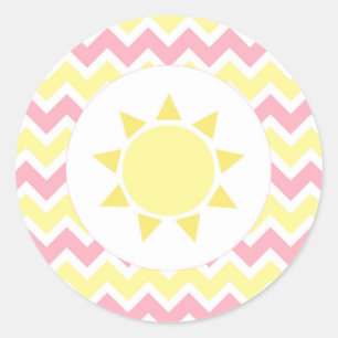 Pink Yellow Sunshine baby shower envelope seal