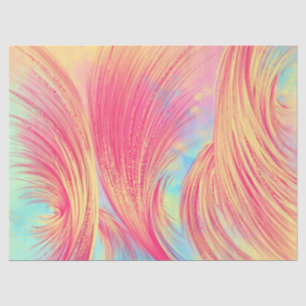 Pink & Yellow Swirls with paint spatter  Tissue Paper