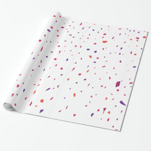 Pink Yellow Terrazzo Pieces Wrapping Paper