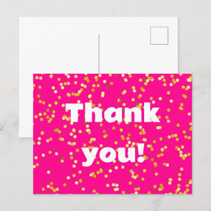 Pink yellow Thank you Postcard