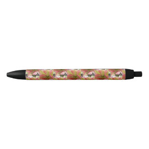 Pink & Yellow Tulip  Black Ink Pen