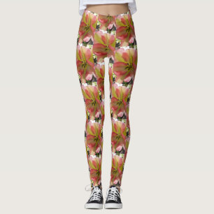 Pink & Yellow Tulip Floral Leggings