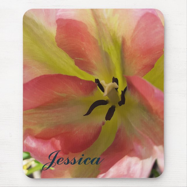Pink & Yellow Tulip  Mouse Mat (Front)