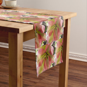 Pink & Yellow Tulip Short Table Runner