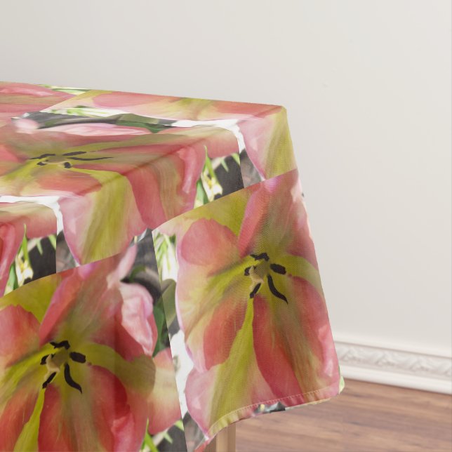 Pink & Yellow Tulip Tablecloth (In Situ)