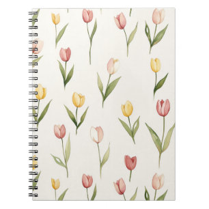 Pink Yellow Tulips Flowers Notebook