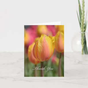 Pink/Yellow Tulips Thank You Card