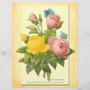 Pink Yellow Vintage Roses Flyer Template