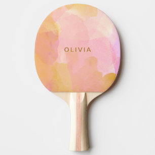 Pink Yellow Watercolor Bachelorette Party Favour Ping Pong Paddle