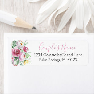 Pink Yellow Watercolor Floral Wedding