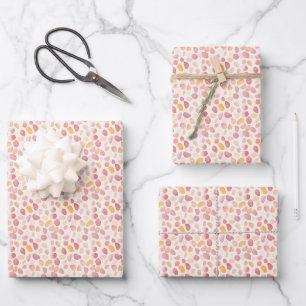 Pink & Yellow Watercolor Pebbles Wrapping Paper Sheet