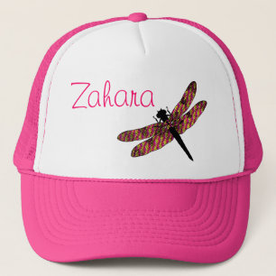 Pink & Yellow Winged Dragonfly Trucker Hat