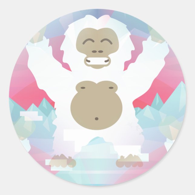 pink yeti classic round sticker (Front)