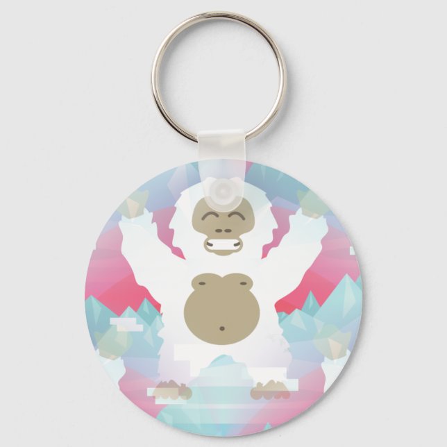 pink yeti key ring (Front)