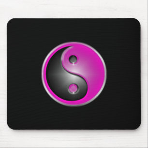 pink yin and yang mouse mat