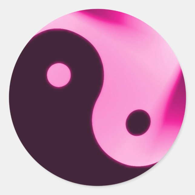 Pink Yin yang sticker (Front)