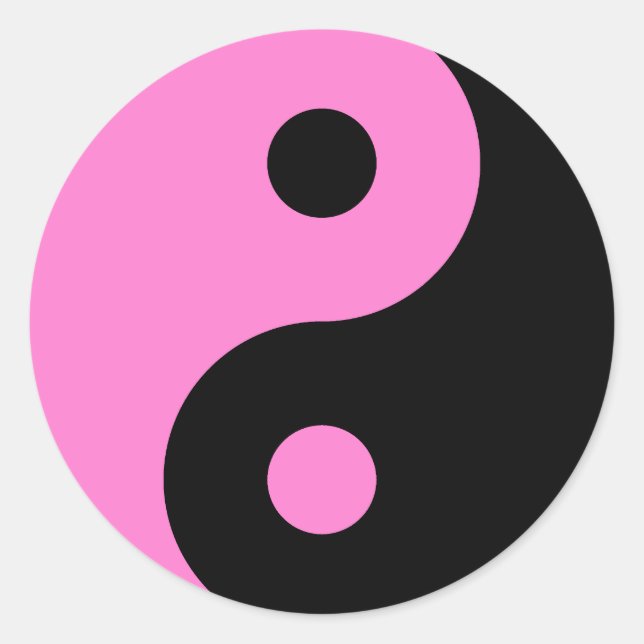 Pink Yin Yang Symbol Classic Round Sticker (Front)