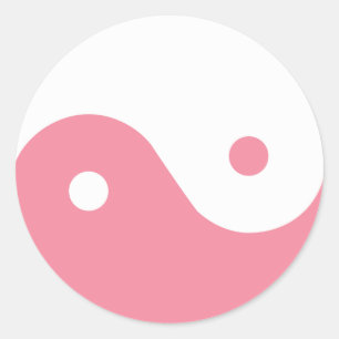 Pink Yin-Yang Symbol Classic Round Sticker